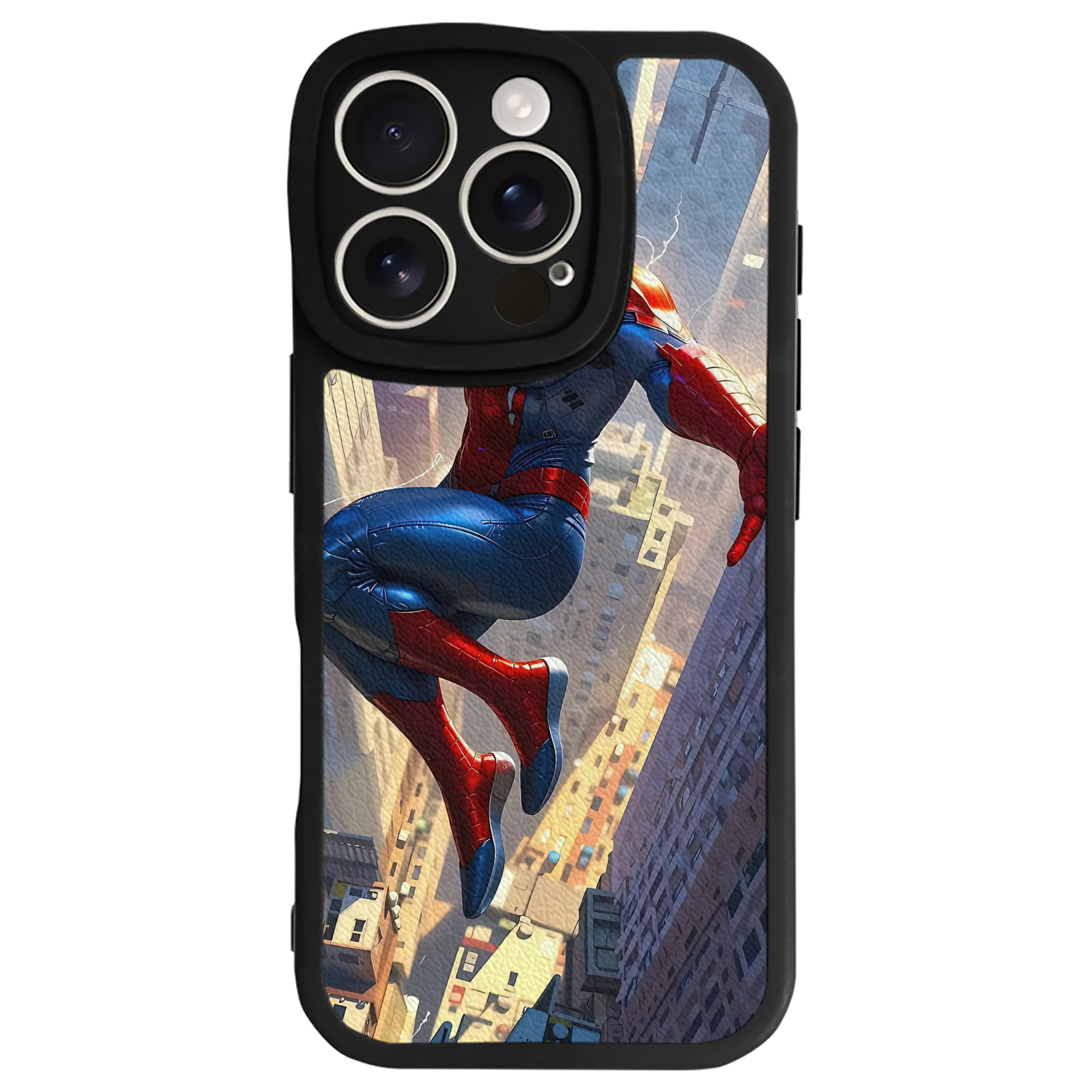 Spider Man スパイダーマン 【iPhone 16シリーズ対応】シリコンスマホケース（レザー調） 材質：シリコン
